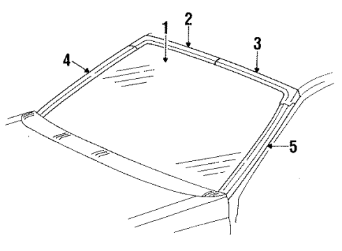 1984 Ford Tempo Glass - Windshield Diagram