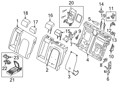2020 Lincoln MKZ Armrest Assembly Diagram for HP5Z-5467112-BB