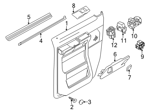 2012 Ford E-150 Interior Trim - Front Door Diagram