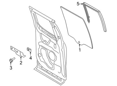 2022 Ford F-150 Glass - Door Diagram 6 - Thumbnail