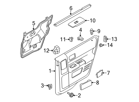 2011 Ford Flex Interior Trim - Rear Door Diagram
