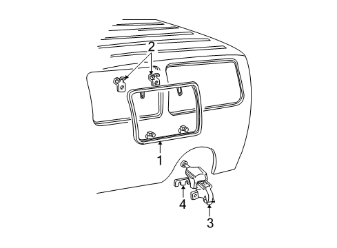 2001 Ford E-150 Econoline Glass - Side Panel Diagram