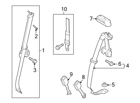 2024 Ford F-150 Lightning Seat Belt Diagram