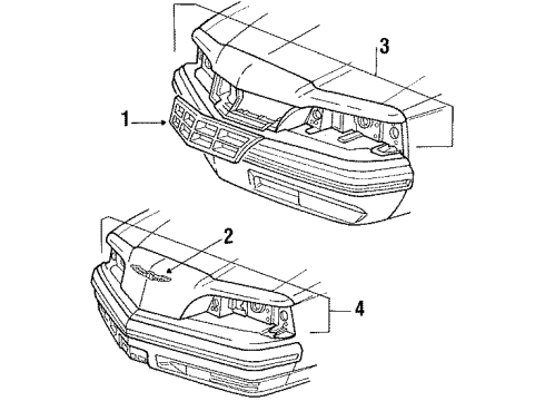 1987 Ford Thunderbird Grille & Components Diagram