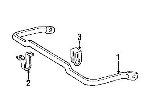 1989 Ford Ranger Stabilizer Bar & Components Diagram 3 - Thumbnail