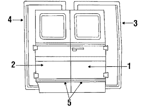 1991 Ford E-150 Econoline Door & Components Diagram 4 - Thumbnail