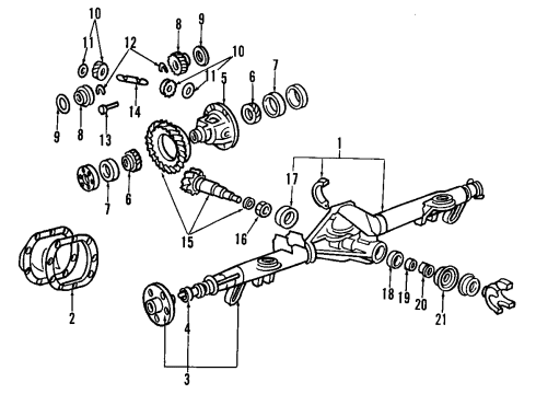 2000 Ford Mustang Differential - Rear Diagram