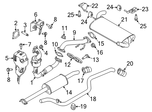 2017 Ford Focus Bracket Screw Diagram for -W708951-S442