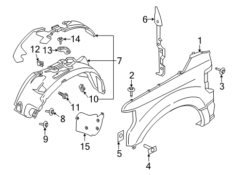 2022 Ford F-350 Super Duty Fender & Components Diagram
