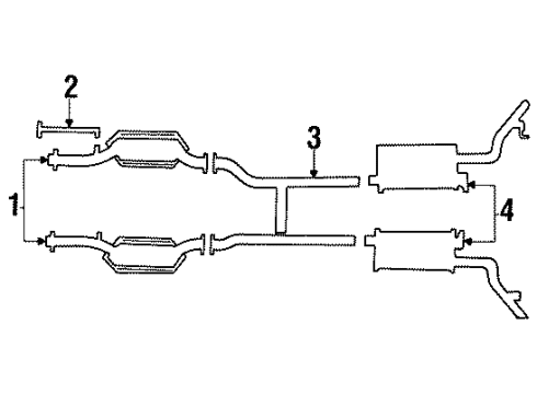 1990 Lincoln Town Car Front Pipe Diagram for F1VY5246E