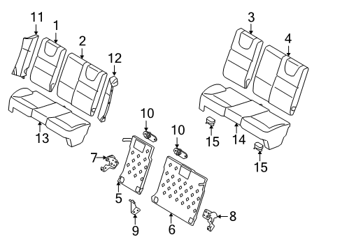 2010 Ford Focus Rear Seat Components Diagram
