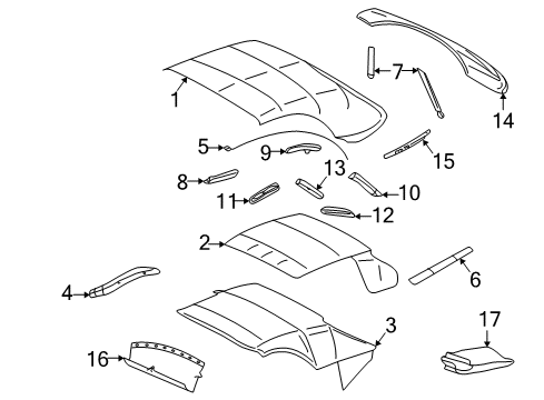2005 Ford Thunderbird Top Cover & Components Diagram
