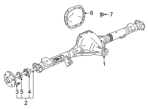 2002 Ford Explorer Sport Axle Housing - Rear Diagram