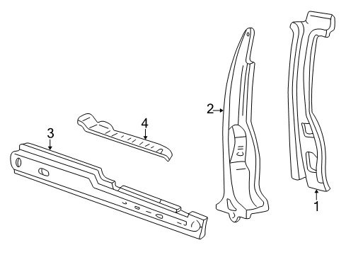 2005 Mercury Monterey Support, Driver Side Diagram for 5F2Z-1720063-AA
