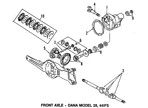 1989 Ford Bronco Differential - Front Diagram