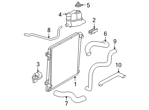 2010 Ford Explorer Radiator & Components Diagram
