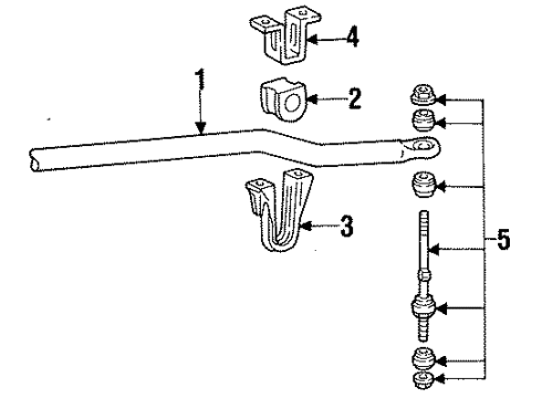 1996 Ford Mustang Stabilizer Bar & Components Diagram