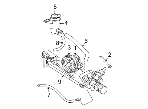 2006 Ford Crown Victoria P/S Pump & Hoses Diagram