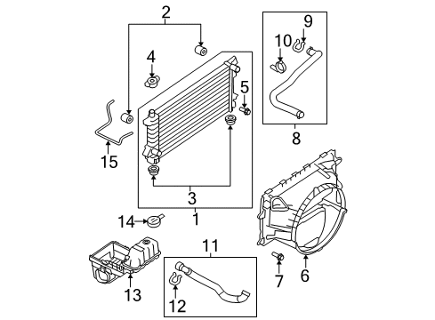 2009 Ford F-150 Fan Shroud, Front Diagram for 9L3Z-8146-BA