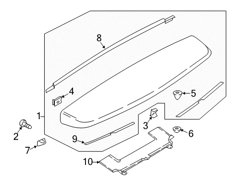 2022 Lincoln Navigator Spoiler, Rear Diagram for JL1Z-7844210-AA