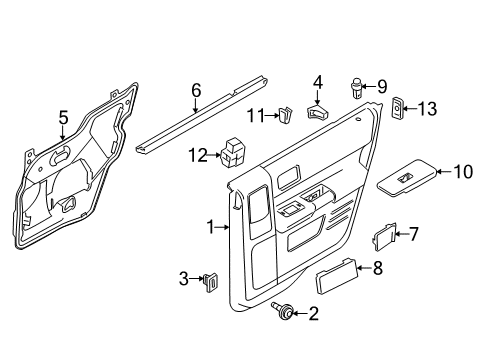 2018 Ford Flex Interior Trim - Rear Door Diagram