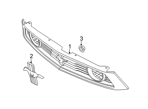 2012 Ford Mustang Grille & Components Diagram 4 - Thumbnail
