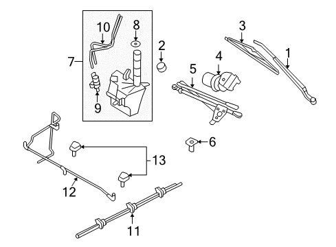 2011 Mercury Mariner Wiper & Washer Components Diagram 4 - Thumbnail