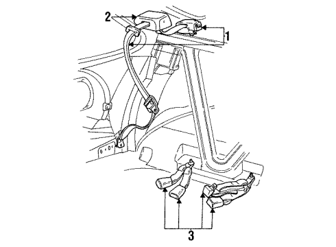 1990 Mercury Cougar Rear Seat Belts Diagram