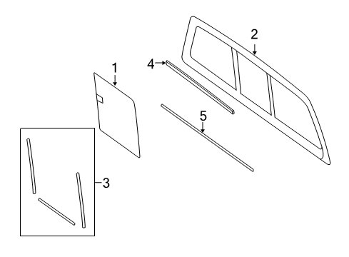 2007 Lincoln Mark LT Glass & Hardware - Back Glass Diagram