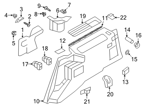 2009 Lincoln Navigator Rear Trim Screw, Passenger Side Diagram for -W705661-S437M
