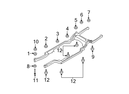 2003 Mercury Marauder Frame & Components Diagram