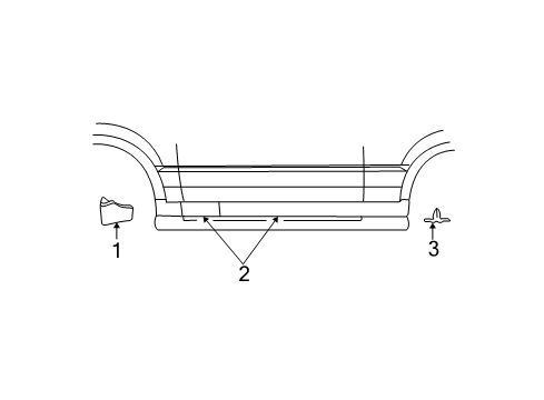 1999 Ford Explorer Exterior Trim - Pillars Diagram 2 - Thumbnail
