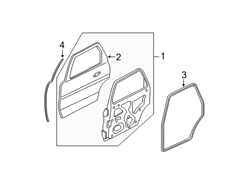 2011 Mercury Mariner Door & Components Diagram