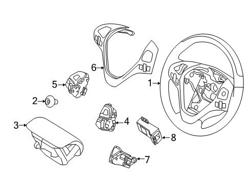 2014 Lincoln MKX Steering Wheel Bolt Diagram for -W708887-S434