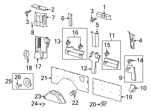 2022 Ford Transit-350 HD Interior Trim - Side Panel Diagram 16 - Thumbnail