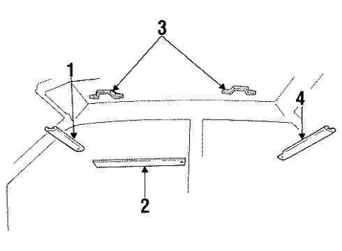 1990 Mercury Topaz Interior Trim - Roof Diagram
