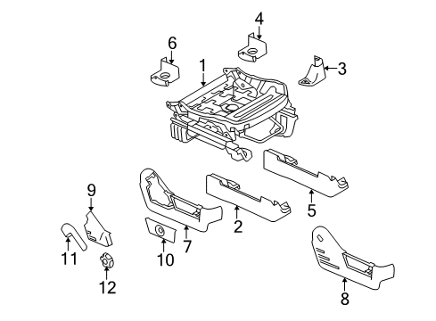 2012 Ford F-150 Track Cover, Rear Outer Passenger Side Diagram for 9L3Z-1562186-FA