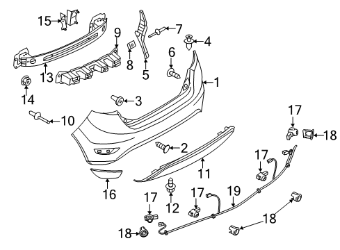 2015 Ford Fiesta Bumper & Components - Rear Diagram 3 - Thumbnail