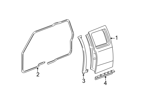2000 Ford Ranger Door & Components Diagram 2 - Thumbnail