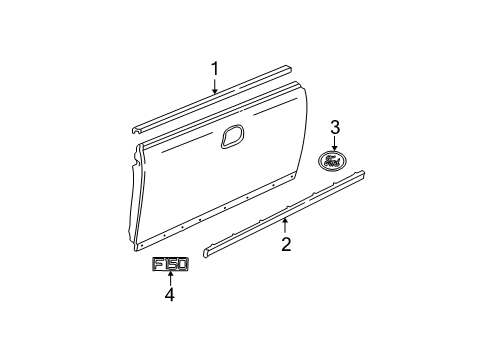1998 Ford F-250 Exterior Trim - Pick Up Box Diagram