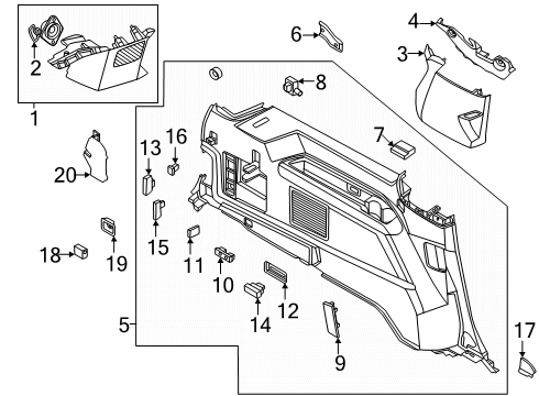 2025 Ford Expedition Interior Trim - Quarter Panels Diagram