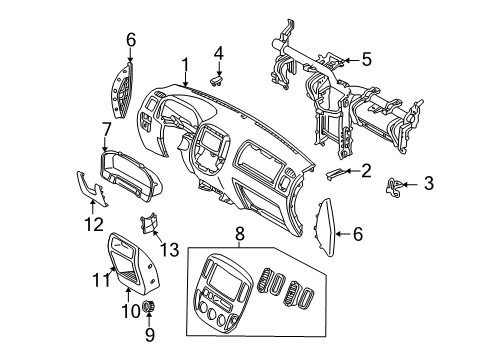 2002 Ford Escape Instrument Panel Diagram