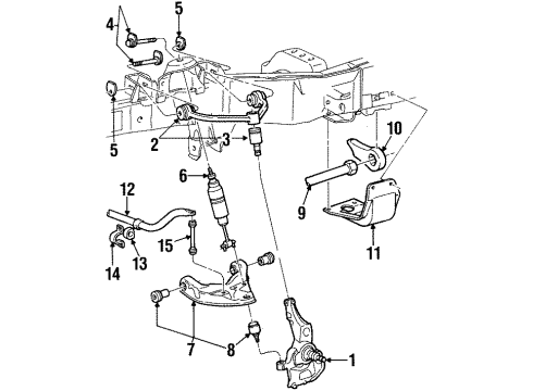 2001 Mercury Mountaineer Front Suspension Components Diagram