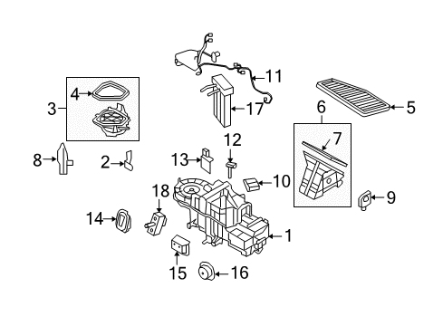 2011 Mercury Mariner A/C Evaporator Components Diagram