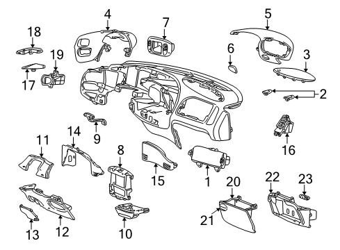 1999 Ford Expedition Instrument Panel Components Diagram