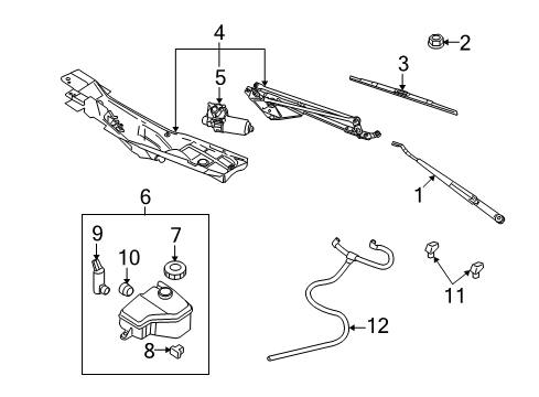 2009 Lincoln Town Car Washer Nozzle, Front Diagram for F58Z-17603-A