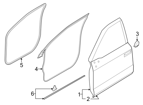 2024 Ford F-150 Lightning Door & Components Diagram