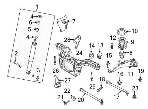 2008 Mercury Mariner Rear Suspension Components Diagram