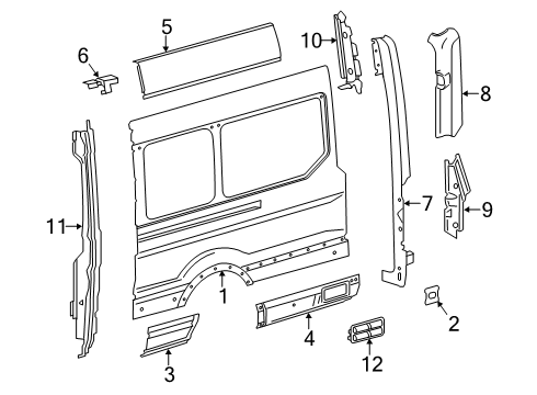 2025 Ford Transit-350 Side Panel & Components Diagram 2 - Thumbnail
