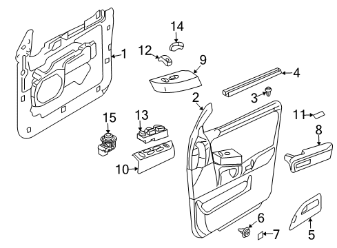 2009 Ford Expedition Interior Trim - Front Door Diagram